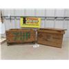 Image 1 : 2 Wooden Crates ; 7Up 10.5"  11" x 18" & Castrol with Lid 10.5" 11" x 17"