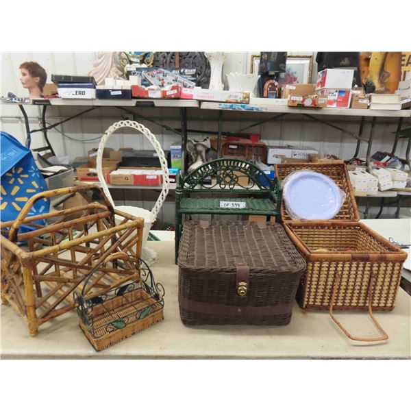 Picnic Baskets, Rattan Shelf, Magazine Rack, plus more
