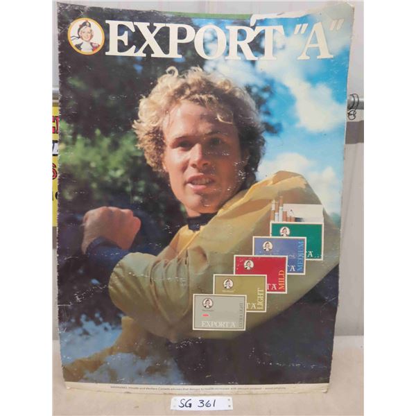 Export A Cardboard Sign 19" x 26" & Drive Thru McDonalds Plastic Sign 30" x 37.5"