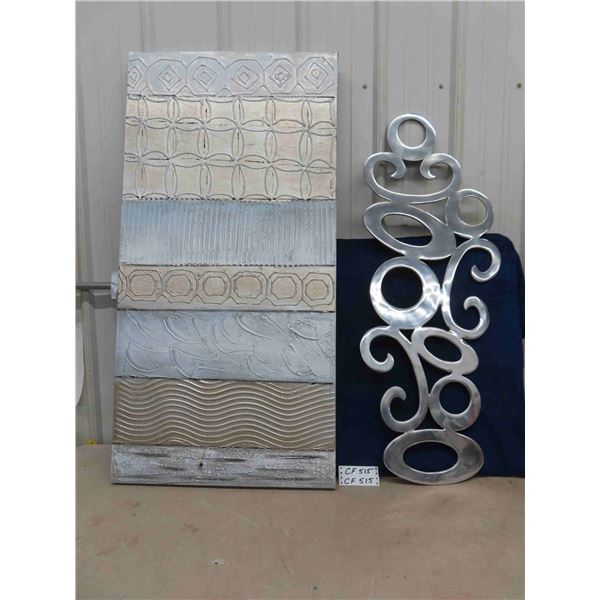 2 Abstract Wall Art Pieces ; 23.5" x 47" & 15" x 42"