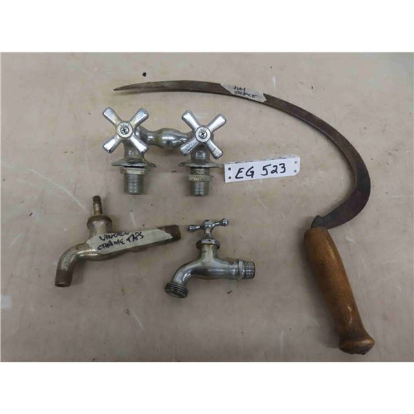 Vintage Chrome Taps, Hay Sickle