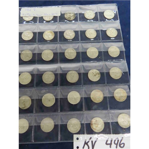 (30) 1968 %50 Silver Quarters