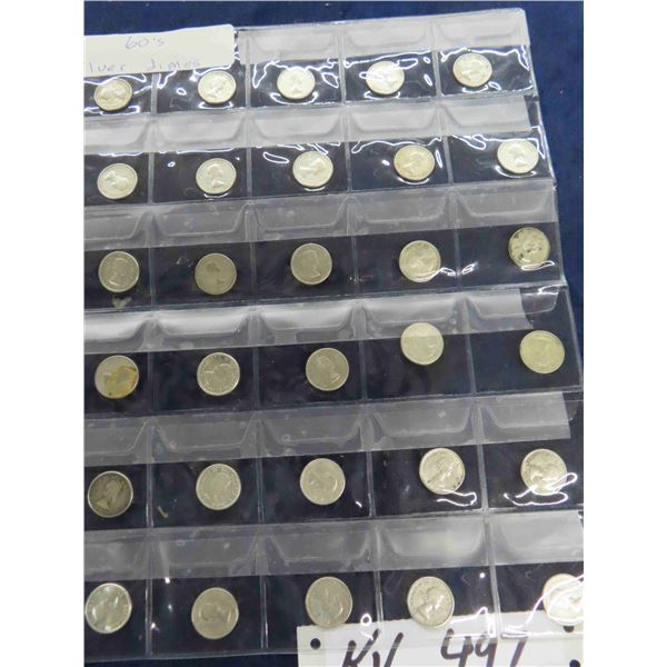 (30) 1960s Silver Dimes