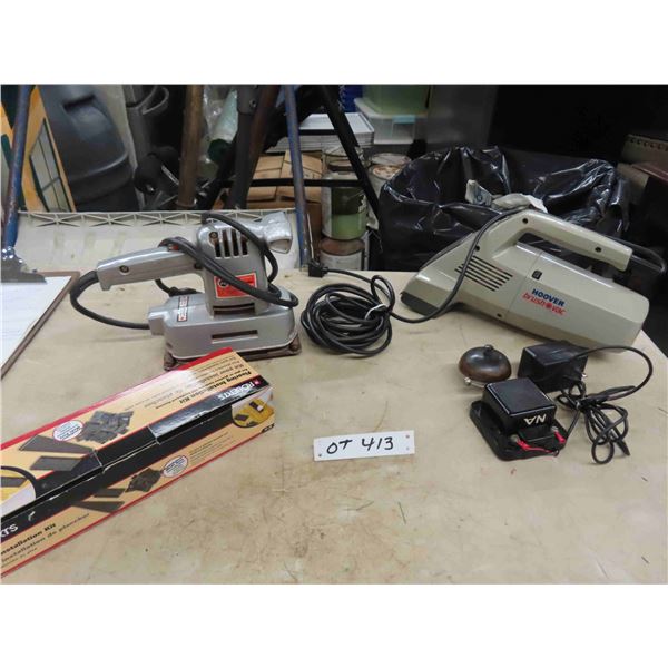 Electric Sander, Vacuum, Bell with Transformer, Flooring Install Kit