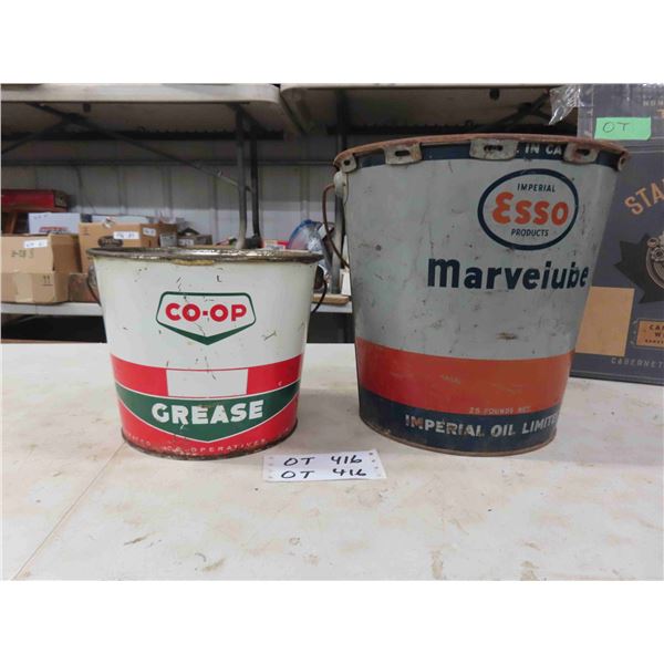 Co-Op Grease Pail & Esso 25lb Marvelube Pail