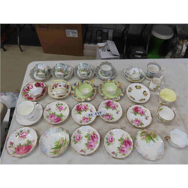 10 Tea Cup + Saucers, 10 Saucers & 3 Tea Cups & 1 Creamer