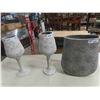 Image 1 : Cement Looking Vases - 4 in Total ; 6" x 13" x 18" & (3) 7" x 20"