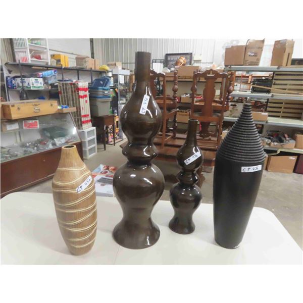 4 New Modern Vases - 21" to 36" Tall 