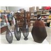Image 1 : 4 Modern Decorative Vases ; 3 Wire, 1 Ceramic/ Porcelain - Tallest 35"