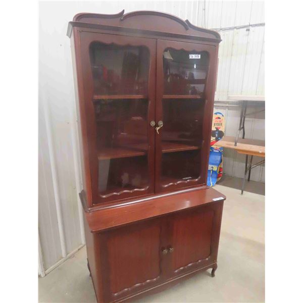 Mahogany China Cabinet - 2 pc 21" x 40" x 78"
