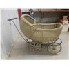Image 8 : Very Old Baby Carriage with Wicker + Wood Spoked Rims - Good Condition 