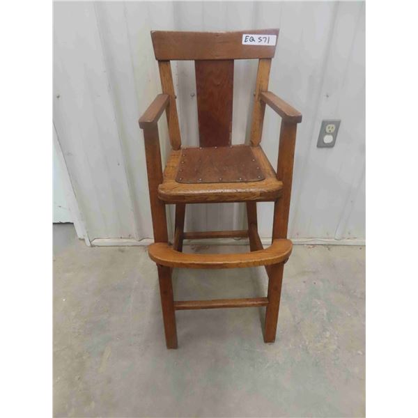 Oak High Chair