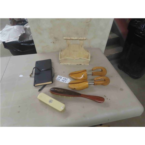 Painted Carrier, Eaton's Shoe Stretch, Leather Will Document