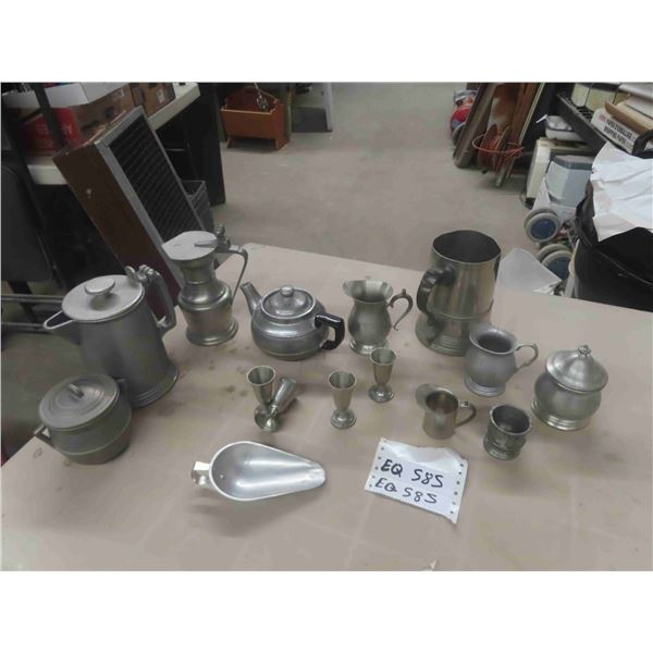 Tea, Coffee Server - Metal / Pewter Like, Cream + Sugar, Scoop, plus more