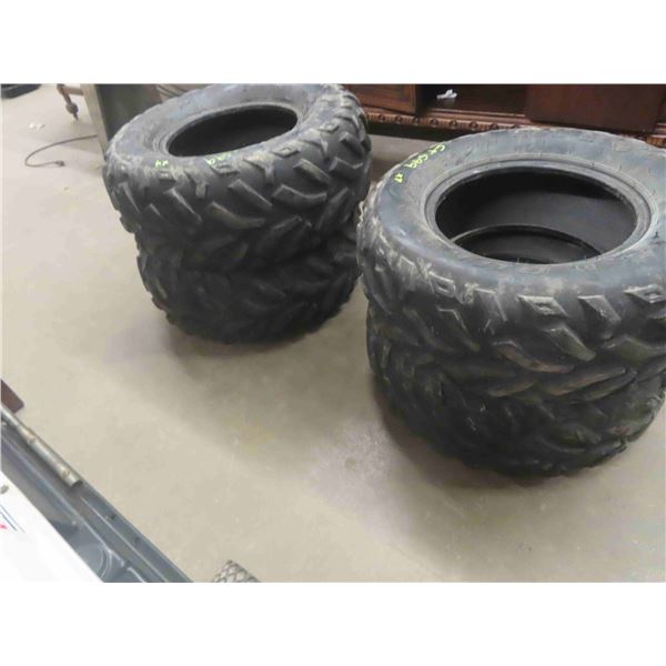 4 Quad Tires ; 2 Front 25 x 8-12 & 2 Rear 25 x 10-12
