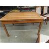 Image 3 : Teak Table 30" x 31"x 51" with (2)  16" Pull Out Leaves & 6 Chairs - 2 of are Captains