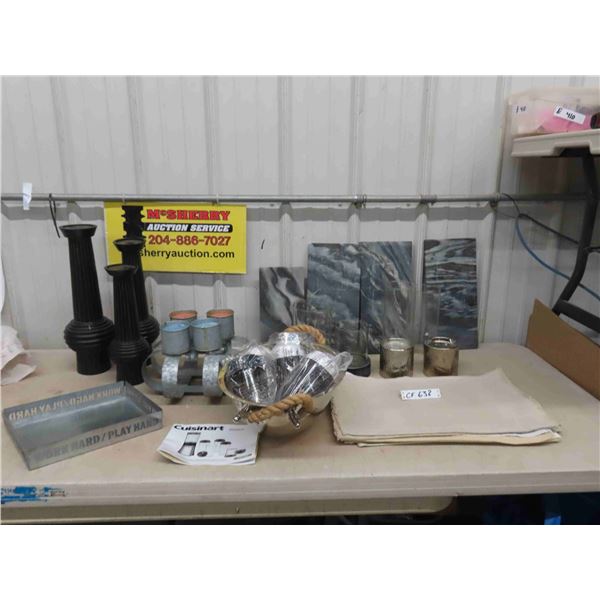 Candle Holders, Cuisart Cups, Place Mats, plus more