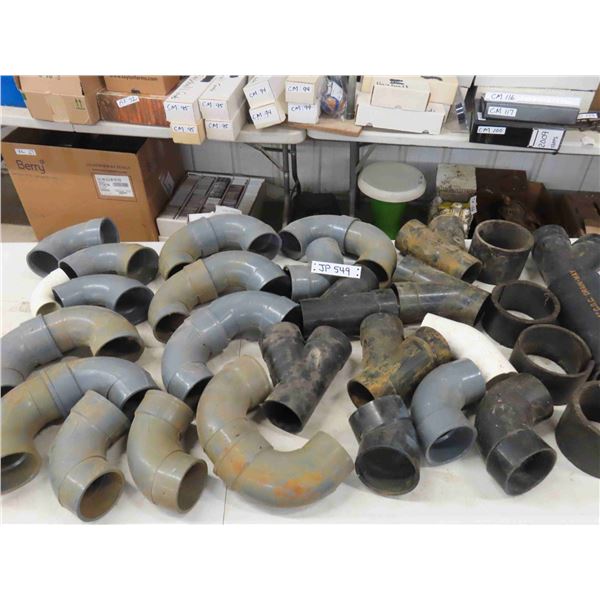 1 Bucket of Plastic Pipe Fittings - ABS