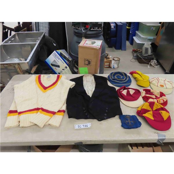 Wool Sweater, Men's Vest, 6 Pleated Velvet Caps