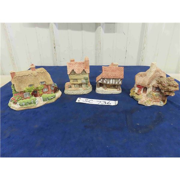 4 Hand Painted Houses - 2 by David Winter - Little Market, Wine Merchant, 