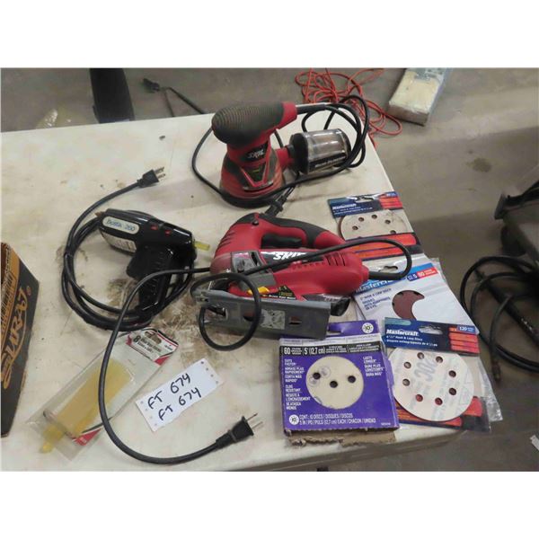 Skil Jig Saw, Skil Orbital Sander, Bostik 260 Glue Gun & Accessories for All 