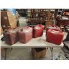 Image 1 : (5) 5 Gal Gas Cans - 1 missing all caps