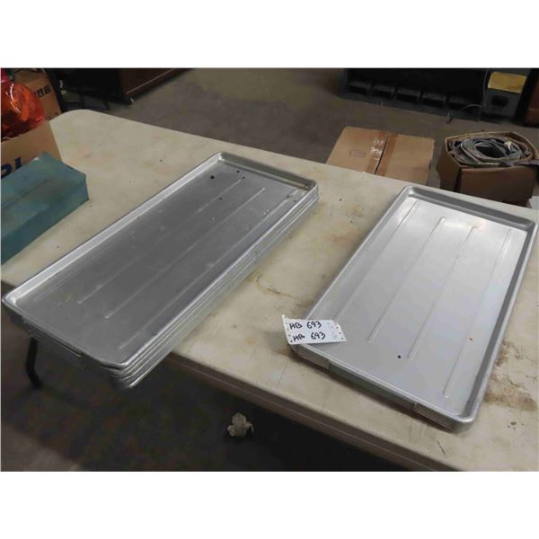 12 Commercial Aluminum Trays ; (4) 12" x 24" & (8) 12" x 27"