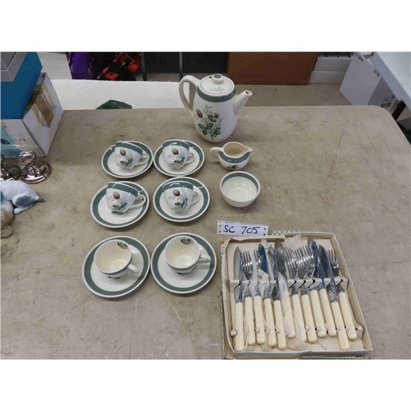 Tea for 6 - 16 pc & Set of 6 Fork + Butter Knife