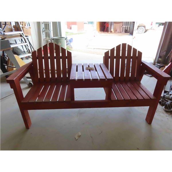 Wooden 2 Seater Bench with Table 67'' x 27'' 