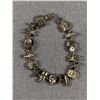 Image 1 : Vintage Silver Colour Metal Dental Floss Bracelet, Original Patina. 7" L