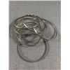 Image 1 : 8 Silver Color Metal Bangles, 2 5/8" Diameter, Original Patina. All Same Size