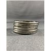 Image 2 : 8 Silver Color Metal Bangles, 2 5/8" Diameter, Original Patina. All Same Size