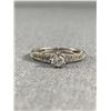 Image 2 : Lovely 925 Sterling Silver Solitaire Ring, Set w/ Small Stones On 3 Sides. Size 6 1/2