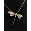 Image 1 : Vintage 925 Solid Sterling Silver Dragonfly Pendant w/ 20" Snake Chain 8.3 Grams - Marked & Tested