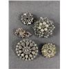 Image 1 : 5 Vintage Rhinestone Brooches, Original Patina, In Good Condition