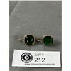 Image 1 : 18 Kt Gold Earrings w/ Green Stone ( Emerald?) From Italy