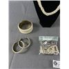 Image 2 : Misc Jewelry Lot - Faux Pearl Bracelets, Necklaces, Rhinestone Pins & More