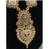 Image 2 : Gorgeous Vintage Gold Colour w/Small Pearl & Rhinestones Choker Necklace, 17" L