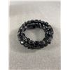 Image 1 : 4 Strands Black Onyx Wire Bracelet (1 Bead Cracked, Not Very Noticeable)