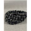 Image 2 : 4 Strands Black Onyx Wire Bracelet (1 Bead Cracked, Not Very Noticeable)