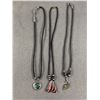 Image 1 : 3 Black Cord Chains w/ Pendants, All In Good Condition