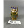 Image 1 : Lovely Vintage Hand Crafted Cloisonee Owl Container w/Lid