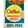 Image 2 : Original 1950's Chilled Orange Juice Restaurant Cardboard Sign. Approx 114" x 21"