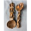 Image 2 : Hand Carved African Olivewood Salad Server Set