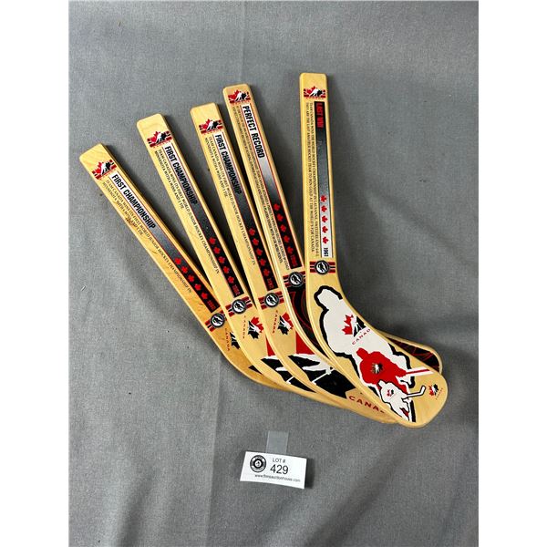 5 Assorted Team Canada Mini Hockey Sticks