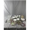 Image 1 : Large Lot Of Serving Ware - Serving Trays, Candle Holder, Crystal, Cups & Saucers & More