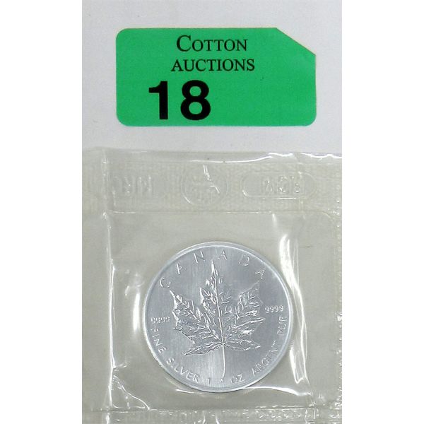 1 Oz .9999 Silver 2002 Maple Leaf Coin 