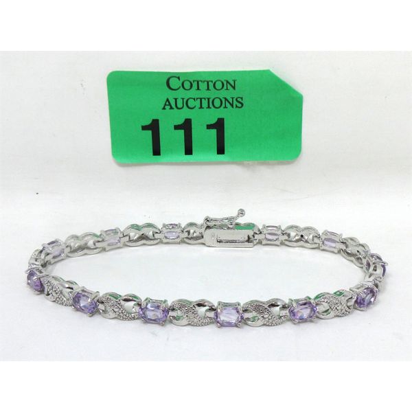 Amethyst & Diamond Tennis Bracelet 