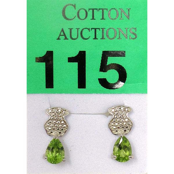 New Peridot Sterling Silver Earrings 