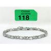 Image 1 : White Topaz & Diamond Tennis Bracelet 